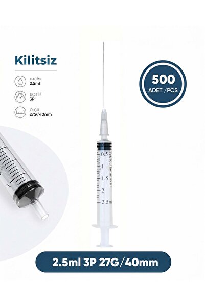 Genject 02,5 ml. , 3 Parçalı , 27G (0.41mm.), 40mm, Gri İğneli Dental Şırınga...