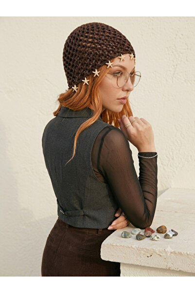 Netodak Handcrafted Starfish Detailed Sparkling String Knit Beanie Summer Spr...