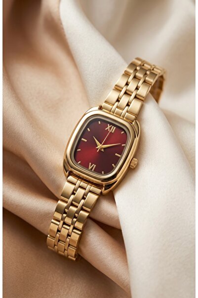 KLISHE Butik Royale Queen Women's Steel Watch Gold Color & Burgundy Dial Vint...