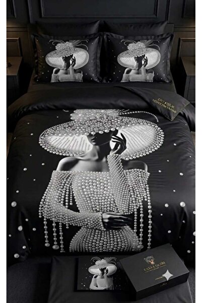 Elmas Dizayn Special Design Brand Double Duvet Cover Set Organic Satin & Cott...