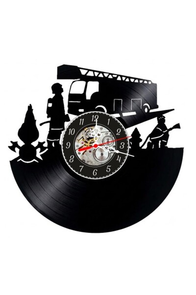 OEM Ceas de perete decorativ din disc de vinil, Model pompier și vehicul de i...
