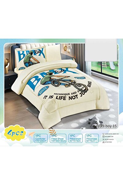 BIET ALMAFROSHAT Single Quilt Set Children's Patterned Microfiber Polyester F...