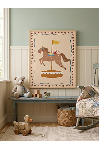 Creatick Design İskandinav Tarzı Masif Ahşap Çerçeveli Çocuk ve Bebek Odası M...