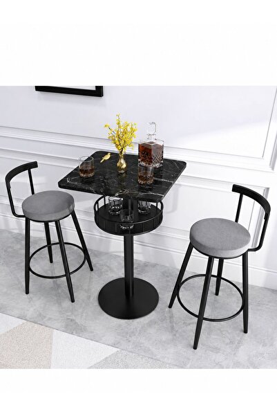larissa design bar masası ve 2 adet bar sandalyesi (siparişinizden sonra iste...