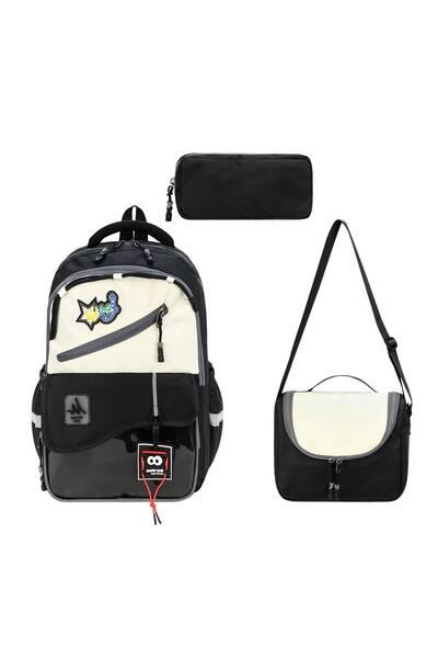 Speedy Bags مجموعة فاخرة للغاية مكونة من 3 قطع: حقيبة مدرسية للأطفال مع مسند ...