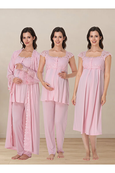 ByLohusa Adjustable Waist Elastic Maternity Set with Breastfeeding Feature Ef...