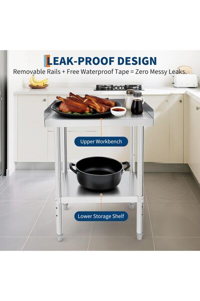 Garvee 24 x 24 x 30 Inch Stainless Steel Grill Stand, NSF Certified Commercia...