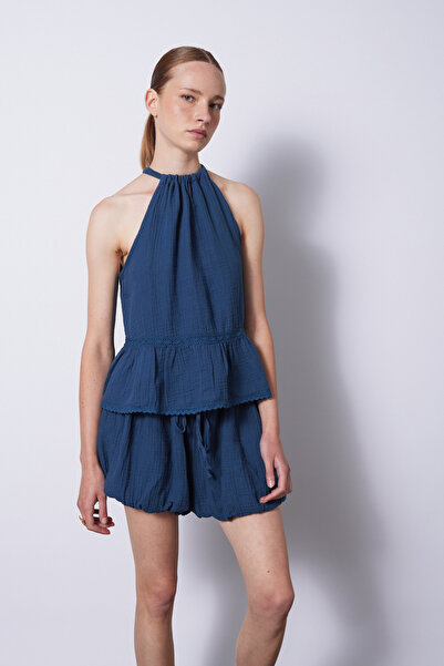 Nisan Lace-Detail Muslin Top