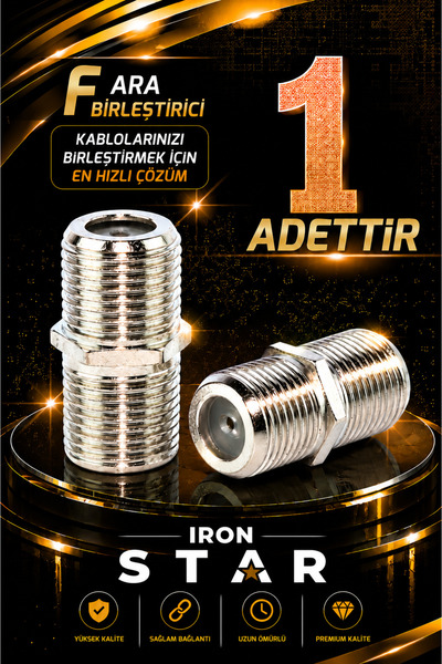 IRONSTAR 1 ADET F ara birleştirici / F dişi dişi adaptör / F konnektör ara ek...