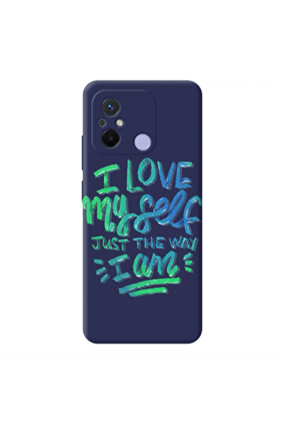 Other Xiaomi Redmi 12C I Love My self Dark blue Colored Silicone TPU Θήκη