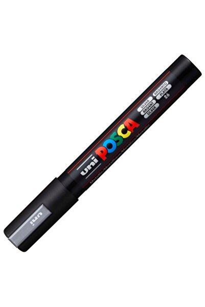 OEM Μαρκαδόρος Posca PC-5M με στρογγυλή μύτη, 1.8 - 2.5 χιλ., Ασημί