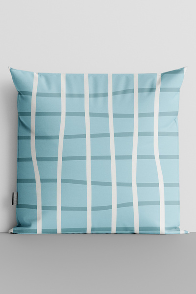 TicaretJet Horizontal and Vertical Lines Double Sided Digital Printed Throw P...