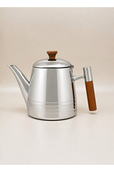 ALQANNAS Premium Quality Stainless Steel Tea Pot 1.1L with Wooden Handle New ...