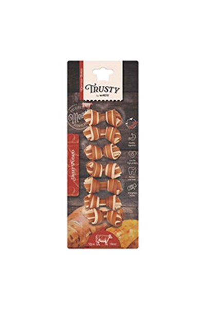 M-PETS Trusty Biftekli Tatlı Patatesli Köpek Kemiği 6cm 140gr 7li Paket