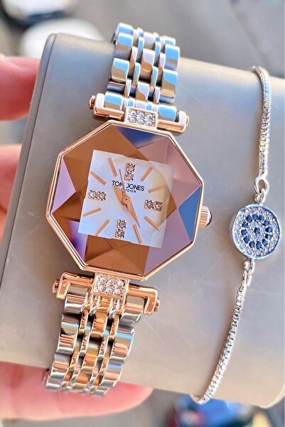 Tom Jones London Women's Watch Rose Silver Color Original Steel 3Atm Waterpro...