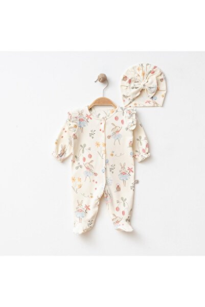 O Baby Rabbit Pattern Boneli Baby Girl Jumpsuit