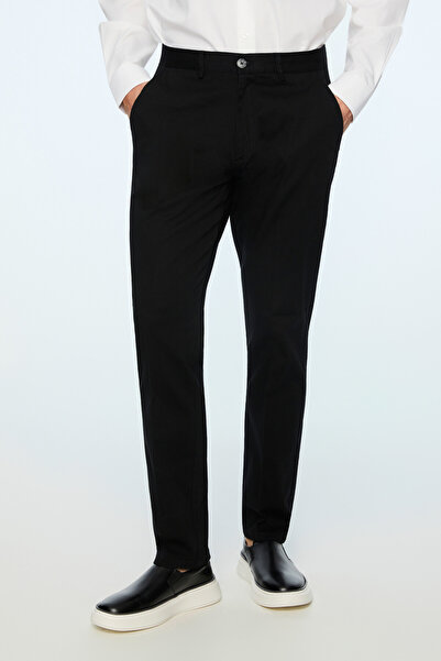 Morven Men's Black Cotton Trend Straight Dynamic Fit Chino Pants