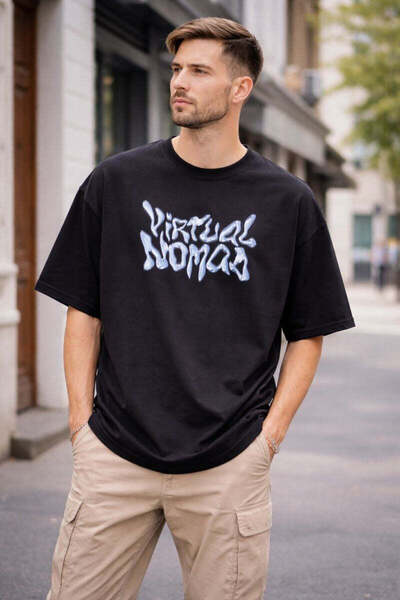 MODEN Black T-shirt "Virtual Nomad" - Unisex