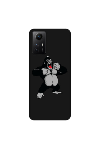 Other Xiaomi Redmi Note 12s Angry Gorilla2 Black Colored Silicone TPU Θήκη