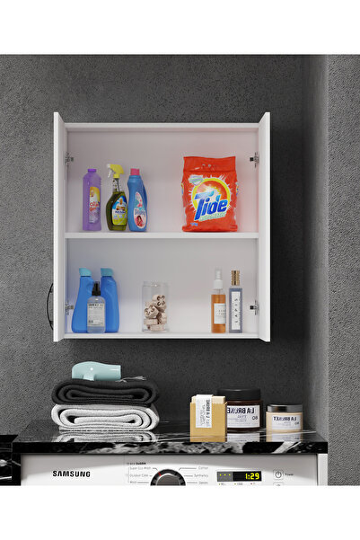 Septemius Zambak Çamaşır Makinesi Üstü Dolap Raflı Çok Amaçlı Banyo Depolama ...