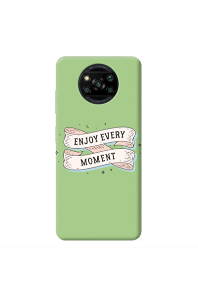 Other Xiaomi Poco X3 /X3 Pro Enjoy Every Moment 2 Light Green Colored Silicon...