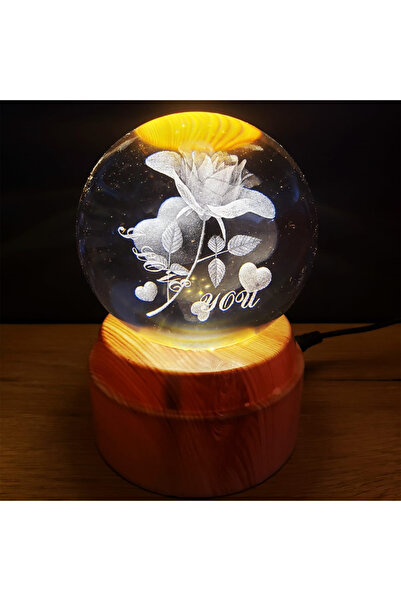 Angel Of Life I Love You Rotating Glass Globe with USB