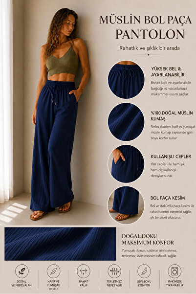 pantofashion BOL PAÇA MÜSLİN PANTOLON