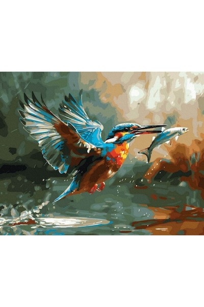 IPICASSO Set de pictură pe numere, cu ramă, Water Hunt, 40x50 cm