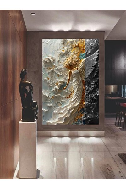 Empressco 3D Kabartmalı Melek Kanat Duvar Tablosu, Şık ve Modern Dekorasyon