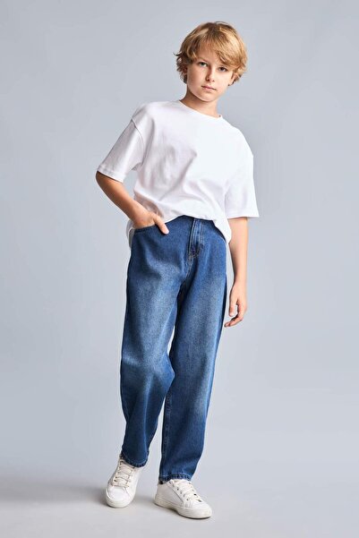 DeFacto Pantaloni Balloon Fit Jean Blue pentru băieți H8871A826AU