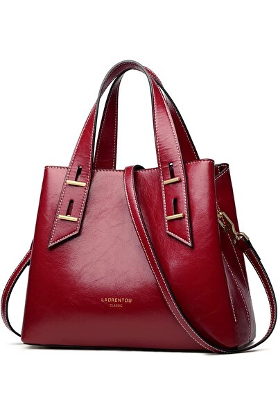 Laorentou Natural Cowhide Leather Small Top Handle Crossbody Shoulder Bag for...