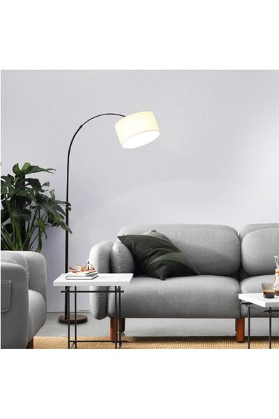 Arabest Modern Arched Floor Lamp,Adjustable Hanging Drum Shade,Foot Switch,Ta...