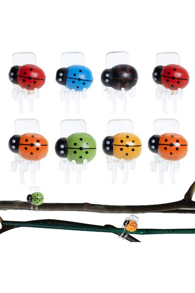 Arabest 30-Piece Ladybug Plant Clips,Orchid Support Clips,Vine Clips for Flow...