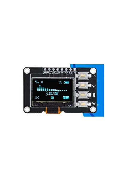 Genel Markalar 0.96" 128x64 4 Pin Butonlu OLED Grafik LCD Ekran I2C SSD1315 Mavi