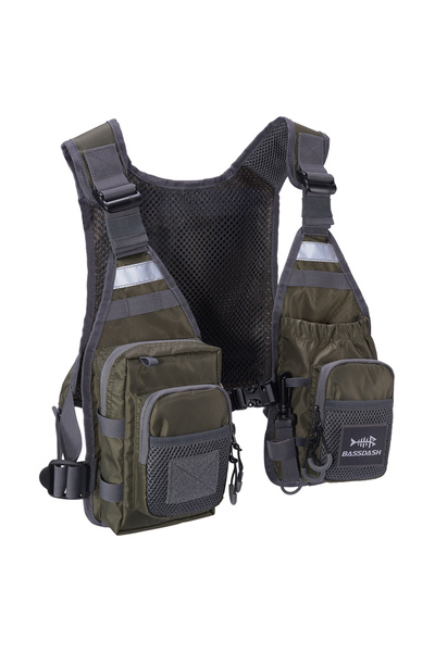 Choice Army Green Bassdash FV08 Ultra Lightweight Fly Fishing Vest for Men an...