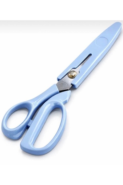 Öztürk Tuhafiye Tailor's Scissors 9'' (23cm) Blue Handle Fabric Scissors with...