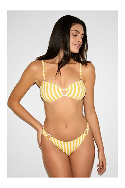 Kom Striped Line Pattern Strapless Bikini