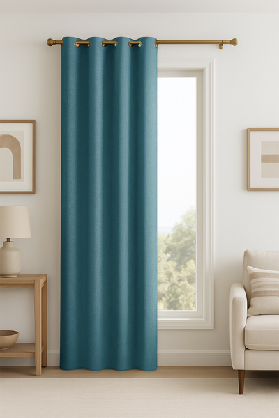 Premier Home ستارة تعتيم 3127 باللون الفيروزي مقاس 140×250 1×2 بوصة