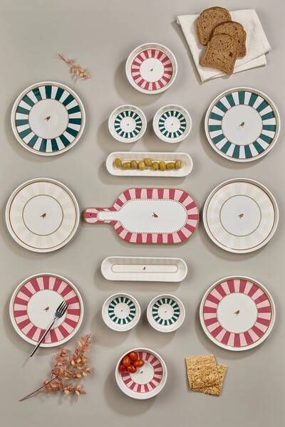 Kitchen Life 15 Piece 6-Person Premium Lovely Birds Breakfast Set Presentatio...