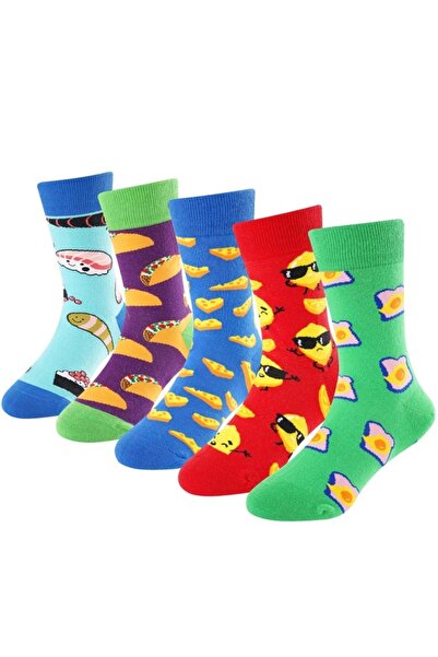 OEM Set de 5 perechi de șosete pentru copii BISOUSOX, mărimea M 6-8 ani, bumb...