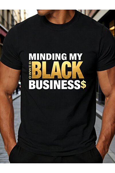 STITCHLY تي شيرت رجالي بتصميم جريء بطبعة علامة الدولار 'Minding My Business'،...