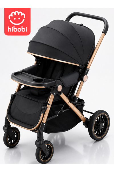 hibobi Premium High-Seat Baby Stroller, Reversible Push, Full Canopy, All-Ter...