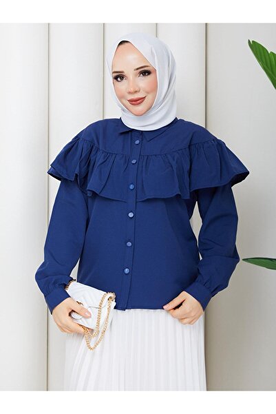 exxitcollection Women's Hijab Shirt with Cape Top Long Sleeves