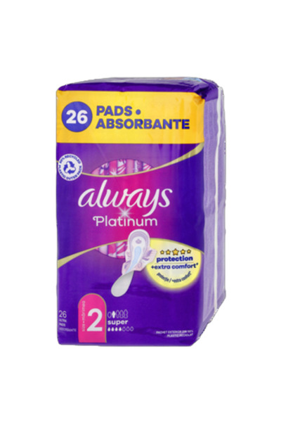 Always Absorbante Platinum Super cu aripioare, 26 buc, grosime 2 mm