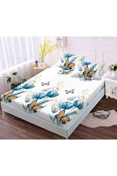 Pucioasa Set 3 Piese Lenjerie pentru Pat Dublu: Husa cu Elastic + 2 Fete de P...