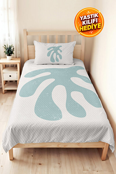 Evimde Bambaşka Minimal Blue Young Room Single Pique Set - Abstract White 160...