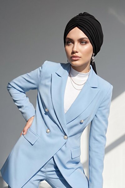 Aisha's Design Pile Detailed Crepe Ready-Made Bonnet Turban, B-86Kr