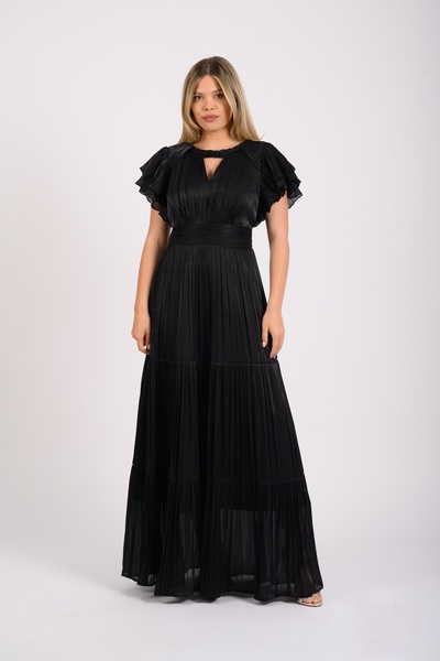La Donna Rochie lungă din voal plisat – Eleganță fluidă