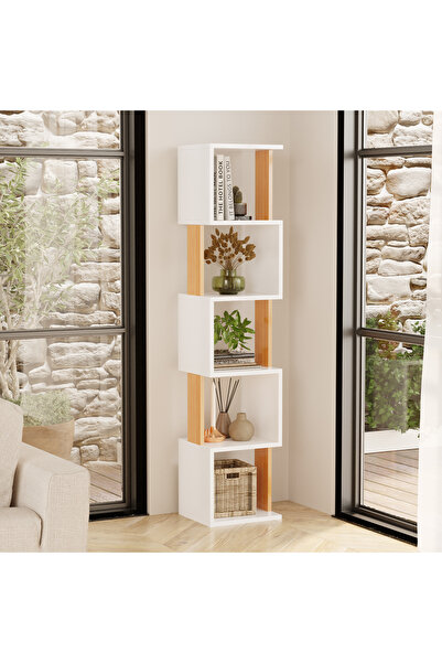 Unisoft Modern Kitaplık Çok Amaçlı Dekoratif Raf Salon Kitaplığı Ofis Çalışma...