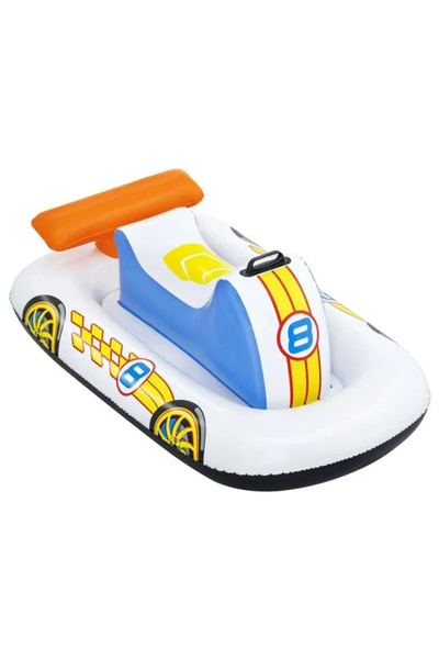 BESTWAY Saltea Gonflabila pentru Copii, Model Masina de Curse cu Maner Rezistent
